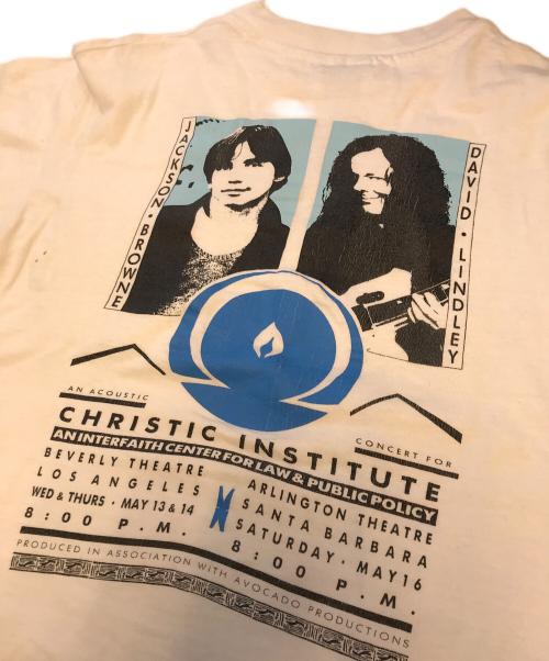 アーティストTシャツ（アーティストTシャツ）アーティストTシャツ (アーティストTシャツ) david lindley & jackson browne(デヴィッド・リンドレー&ジャクソン・ブラウン) アーティストTシャツ ホワイト サイズ:Mの古着・服飾アイテム