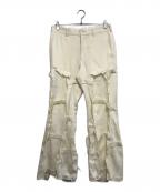 COMME des GARCONS HOMME PLUSコムデギャルソンオムプリュス）の古着「立体構築フレアウールパンツ」｜アイボリー