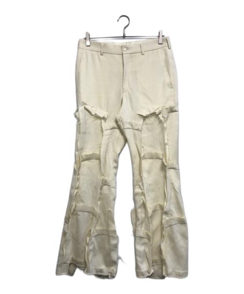 COMME des GARCONS HOMME PLUS（コムデギャルソンオムプリュス）COMME des GARCONS HOMME PLUS (コムデギャルソンオムプリュス) 立体構築フレアウールパンツ アイボリー サイズ:Sの古着・服飾アイテム