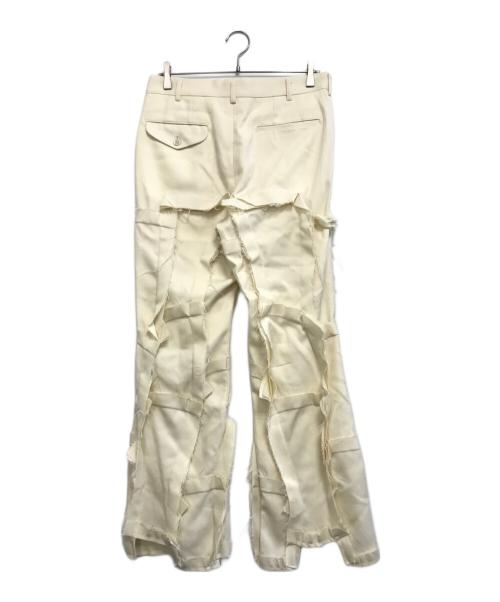 COMME des GARCONS HOMME PLUS（コムデギャルソンオムプリュス）COMME des GARCONS HOMME PLUS (コムデギャルソンオムプリュス) 立体構築フレアウールパンツ アイボリー サイズ:Sの古着・服飾アイテム