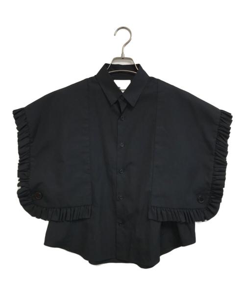 noir kei ninomiya（ノワール ケイ ニノミヤ）noir kei ninomiya (ノワール ケイ ニノミヤ) ラッフルS/S シャツ ブラック サイズ:Sの古着・服飾アイテム