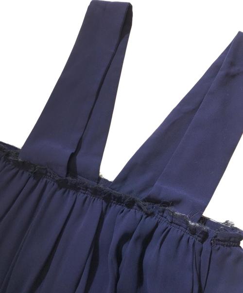 COMME des GARCONS COMME des GARCONS（コムデギャルソン コムデギャルソン）COMME des GARCONS COMME des GARCONS (コムデギャルソン コムデギャルソン) ポリエステルシフォン ジャンパースカート ネイビー サイズ:Ｓの古着・服飾アイテム