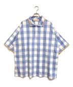 MARNIマルニ）の古着「プルオーバーギンガムチェックシャツ」｜スカイブルー×ホワイト
