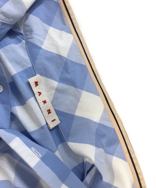 MARNI（マルニ）MARNI (マルニ) プルオーバーギンガムチェックシャツ スカイブルー×ホワイト サイズ:40の古着・服飾アイテム