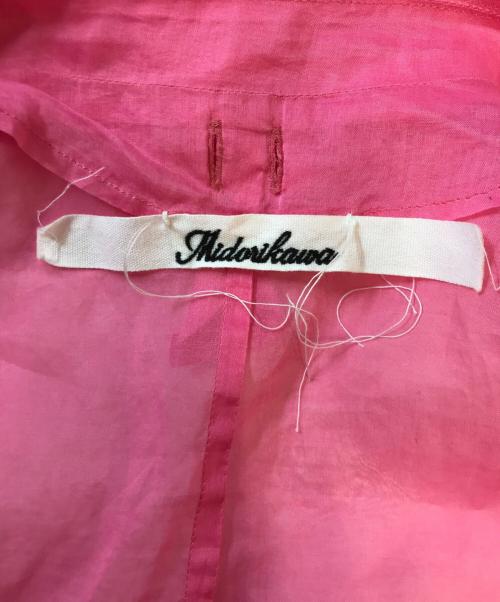 Midorikawa（ミドリカワ）Midorikawa (ミドリカワ) シースルーシャツジャケット ピンク サイズ:Lの古着・服飾アイテム