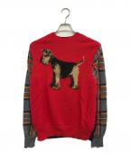 TAO COMME des GARCONSタオ コムデギャルソン）の古着「犬柄×チェック柄ニットセーター」｜マルチカラー