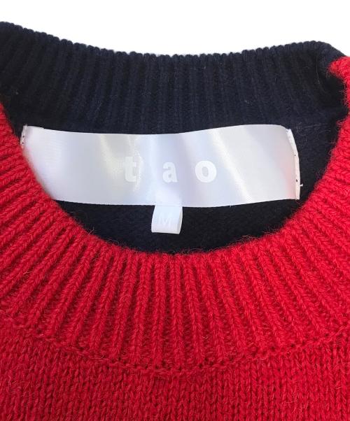 TAO COMME des GARCONS（タオ コムデギャルソン）TAO COMME des GARCONS (タオ コムデギャルソン) 犬柄×チェック柄ニットセーター マルチカラー サイズ:Ｍの古着・服飾アイテム