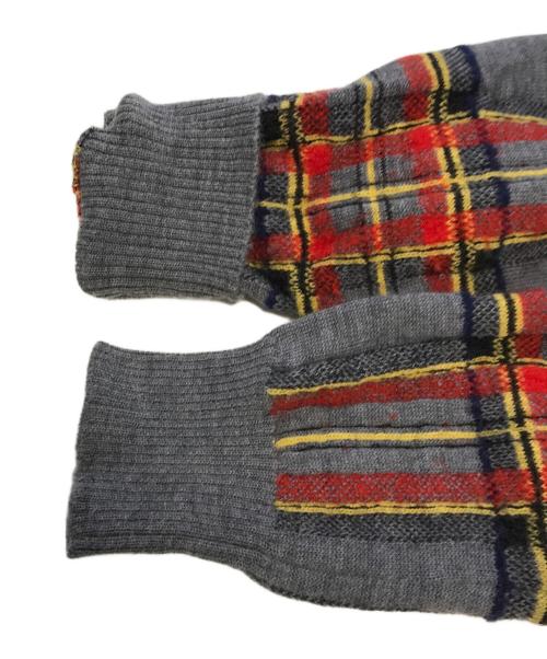 TAO COMME des GARCONS（タオ コムデギャルソン）TAO COMME des GARCONS (タオ コムデギャルソン) 犬柄×チェック柄ニットセーター マルチカラー サイズ:Ｍの古着・服飾アイテム