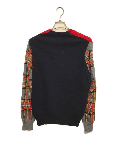 TAO COMME des GARCONS（タオ コムデギャルソン）TAO COMME des GARCONS (タオ コムデギャルソン) 犬柄×チェック柄ニットセーター マルチカラー サイズ:Ｍの古着・服飾アイテム