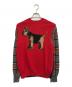 TAO COMME des GARCONS（タオ コムデギャルソン）の古着「犬柄×チェック柄ニットセーター」｜マルチカラー