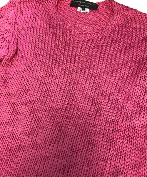 COMME des GARCONS HOMME PLUS（コムデギャルソンオムプリュス）COMME des GARCONS HOMME PLUS (コムデギャルソンオムプリュス) Slub Knit Sweater ピンク サイズ:Mの古着・服飾アイテム