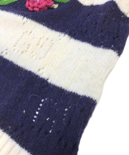 GUCCI（グッチ）GUCCI (グッチ) TIGER EMBROIDERY KNIT ネイビー×ホワイト サイズ:XSの古着・服飾アイテム
