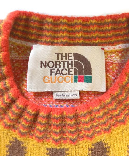 GUCCI（グッチ）GUCCI (グッチ) THE NORTH FACE (ザ ノース フェイス) ロゴニット オレンジ サイズ:Mの古着・服飾アイテム