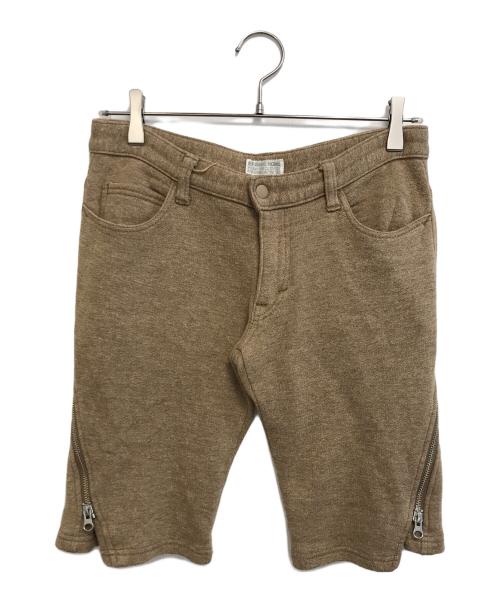 FINAL HOME（ファイナルホーム）FINAL HOME (ファイナルホーム) ジップデザイン スウェットハーフパンツ ブラウン サイズ:Ｓの古着・服飾アイテム