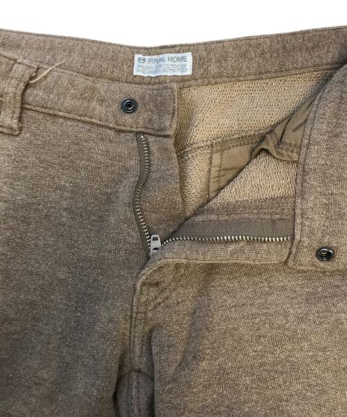 FINAL HOME（ファイナルホーム）FINAL HOME (ファイナルホーム) ジップデザイン スウェットハーフパンツ ブラウン サイズ:Ｓの古着・服飾アイテム
