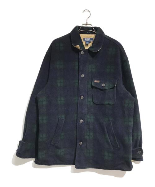 POLO RALPH LAUREN（ポロ・ラルフローレン）POLO RALPH LAUREN (ポロ・ラルフローレン) ブラックウォッチタータンフリースジャケット ネイビー×グリーン サイズ:XLの古着・服飾アイテム