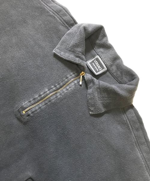 VERSACE（ヴェルサーチェ）VERSACE (ヴェルサーチェ) ハーフジップスウェット ブラック サイズ:Mの古着・服飾アイテム