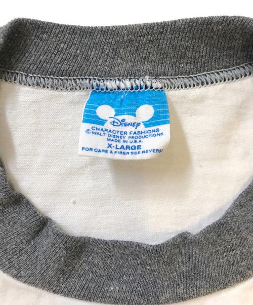 キャラクターTシャツ（キャラクターTシャツ）キャラクターTシャツ (キャラクターTシャツ) 80s DISNEY(ディズニー) キャラクターTシャツ ホワイト×グレー サイズ:XLの古着・服飾アイテム