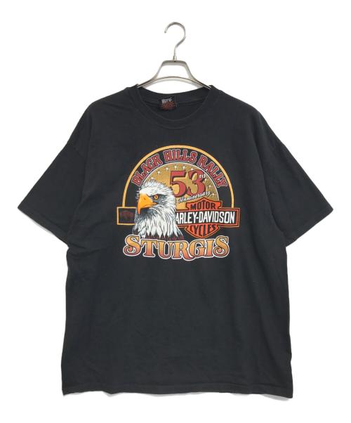 モーターサイクルTシャツ（モーターサイクルTシャツ）モーターサイクルTシャツ (モーターサイクルTシャツ) 90s HARLEY-DAVIDSON(ハーレーダビッドソン) モーターサイクルTシャツ ブラック サイズ:XXLの古着・服飾アイテム