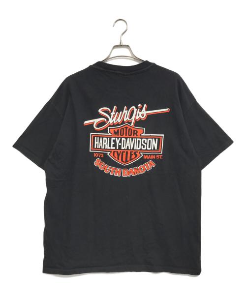 モーターサイクルTシャツ（モーターサイクルTシャツ）モーターサイクルTシャツ (モーターサイクルTシャツ) 90s HARLEY-DAVIDSON(ハーレーダビッドソン) モーターサイクルTシャツ ブラック サイズ:XXLの古着・服飾アイテム