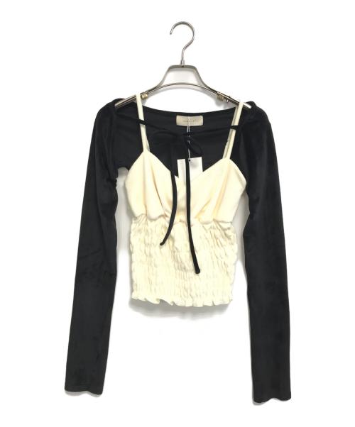 ANDMARY（アンドマリー）ANDMARY (アンドマリー) Mei shirring tops ブラック サイズ:Free 未使用品の古着・服飾アイテム