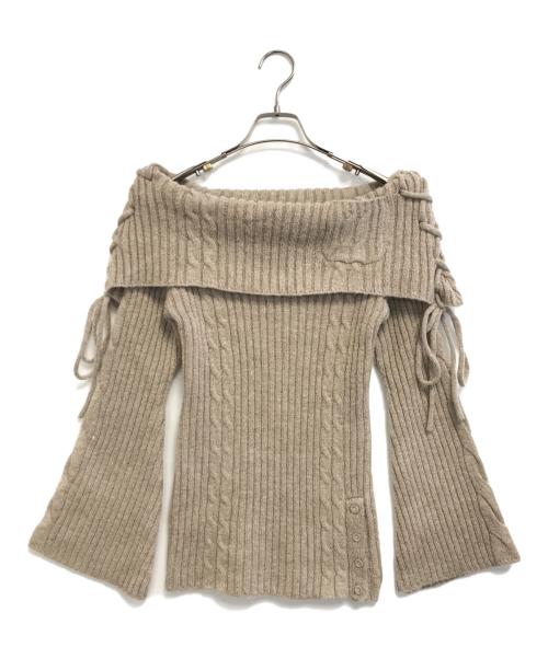 ANDMARY（アンドマリー）ANDMARY (アンドマリー) Corrie lace knit set up ベージュ サイズ:Freeの古着・服飾アイテム