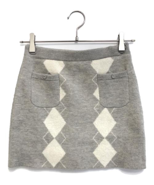 ANDMARY（アンドマリー）ANDMARY (アンドマリー) Argyle ribbon knit set up グレー サイズ:Freeの古着・服飾アイテム