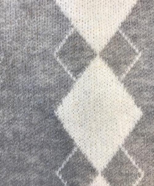 ANDMARY（アンドマリー）ANDMARY (アンドマリー) Argyle ribbon knit set up グレー サイズ:Freeの古着・服飾アイテム