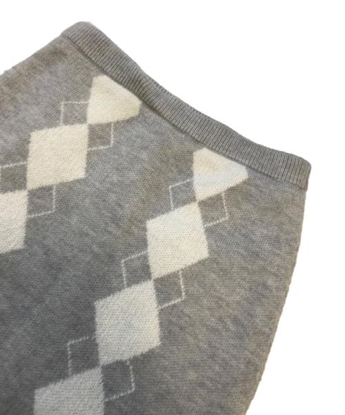 ANDMARY（アンドマリー）ANDMARY (アンドマリー) Argyle ribbon knit set up グレー サイズ:Freeの古着・服飾アイテム