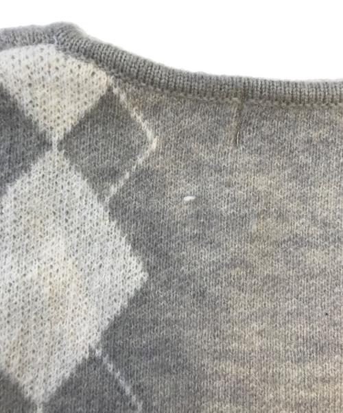 ANDMARY（アンドマリー）ANDMARY (アンドマリー) Argyle ribbon knit set up グレー サイズ:Freeの古着・服飾アイテム