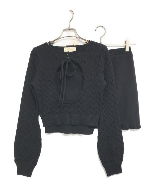 ANDMARY（アンドマリー）ANDMARY (アンドマリー) Emma ribbon set up ブラック サイズ:Freeの古着・服飾アイテム