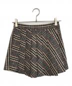 ANDMARYアンドマリー）の古着「Monica check pleats mini skirt」｜ブラウン