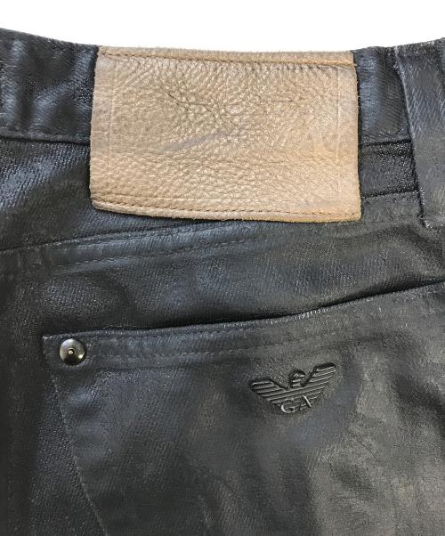 EMPORIO ARMANI（エンポリオ アルマーニ）EMPORIO ARMANI (エンポリオ アルマーニ) コーティングデニムパンツ ブラック サイズ:W30の古着・服飾アイテム