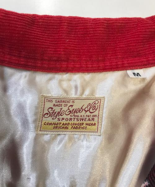 STYLE EYES（スタイルアイズ）STYLE EYES (スタイルアイズ) プリントコーデュロイシャツ レッド サイズ:Mの古着・服飾アイテム