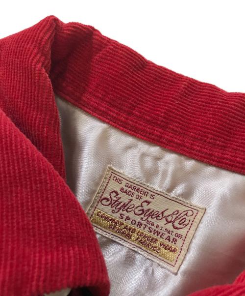 STYLE EYES（スタイルアイズ）STYLE EYES (スタイルアイズ) プリントコーデュロイシャツ レッド サイズ:Mの古着・服飾アイテム