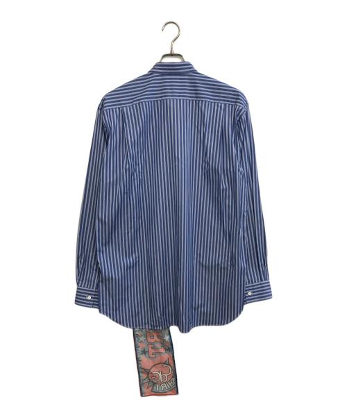 COMME des GARCONS SHIRT（コムデギャルソンシャツ）COMME des GARCONS SHIRT (コムデギャルソンシャツ) Yarn Dyed Cotton Stripe × Cotton Poplin Shirts ブルー サイズ:Lの古着・服飾アイテム