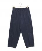 COMME des GARCONS HOMMEコムデギャルソン オム）の古着「コットンワイドパンツ」｜ネイビー