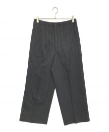 tricot COMME des GARCONS（トリココムデギャルソン）の古着「ワイドストライプパンツ」｜ブラック