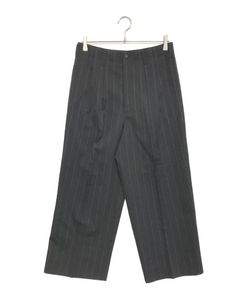 tricot COMME des GARCONS（トリココムデギャルソン）tricot COMME des GARCONS (トリココムデギャルソン) ワイドストライプパンツ ブラック サイズ:Mの古着・服飾アイテム
