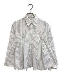 tricot COMME des GARCONS（トリココムデギャルソン）の古着「変形ストライプシャツ」｜ホワイト