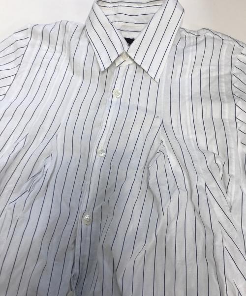 tricot COMME des GARCONS（トリココムデギャルソン）tricot COMME des GARCONS (トリココムデギャルソン) 変形ストライプシャツ ホワイト サイズ:Ｓの古着・服飾アイテム