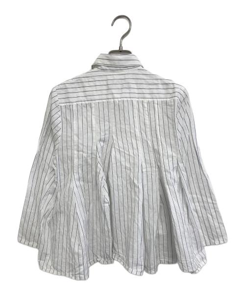 tricot COMME des GARCONS（トリココムデギャルソン）tricot COMME des GARCONS (トリココムデギャルソン) 変形ストライプシャツ ホワイト サイズ:Ｓの古着・服飾アイテム