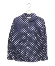 COMME des GARCONS（コムデギャルソン）の古着「丸襟ドットシャツ」｜ネイビー