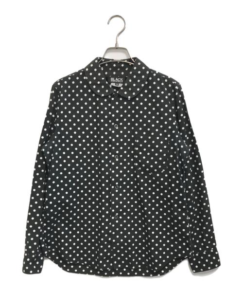 BLACK COMME des GARCONS（ブラックコムデギャルソン）BLACK COMME des GARCONS (ブラックコムデギャルソン) 丸襟ドットシャツ ブラック サイズ:Mの古着・服飾アイテム
