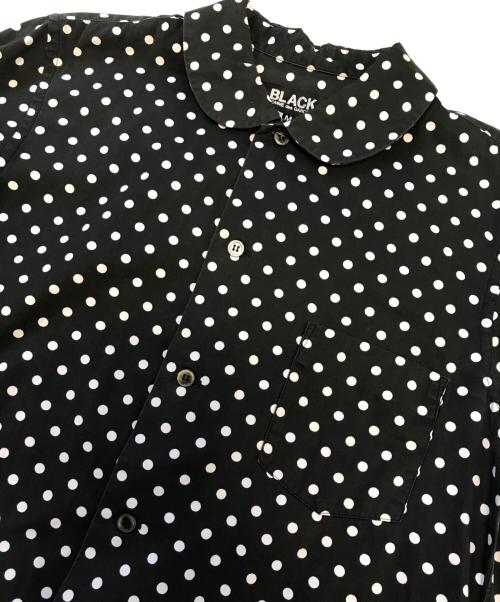 BLACK COMME des GARCONS（ブラックコムデギャルソン）BLACK COMME des GARCONS (ブラックコムデギャルソン) 丸襟ドットシャツ ブラック サイズ:Mの古着・服飾アイテム