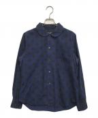 BLACK COMME des GARCONSブラックコムデギャルソン）の古着「丸襟ドットシャツ」｜ネイビー
