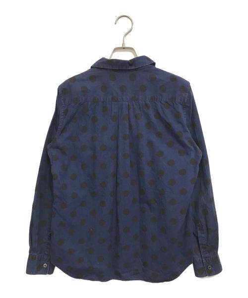 BLACK COMME des GARCONS（ブラックコムデギャルソン）BLACK COMME des GARCONS (ブラックコムデギャルソン) 丸襟ドットシャツ ネイビー サイズ:Mの古着・服飾アイテム