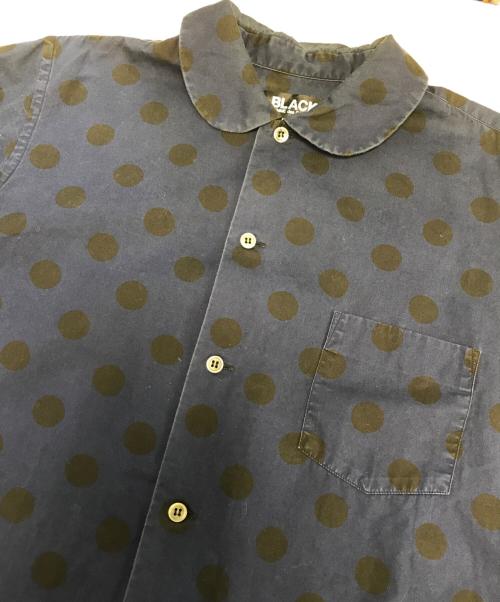 BLACK COMME des GARCONS（ブラックコムデギャルソン）BLACK COMME des GARCONS (ブラックコムデギャルソン) 丸襟ドットシャツ ネイビー サイズ:Mの古着・服飾アイテム