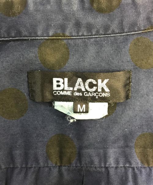 BLACK COMME des GARCONS（ブラックコムデギャルソン）BLACK COMME des GARCONS (ブラックコムデギャルソン) 丸襟ドットシャツ ネイビー サイズ:Mの古着・服飾アイテム