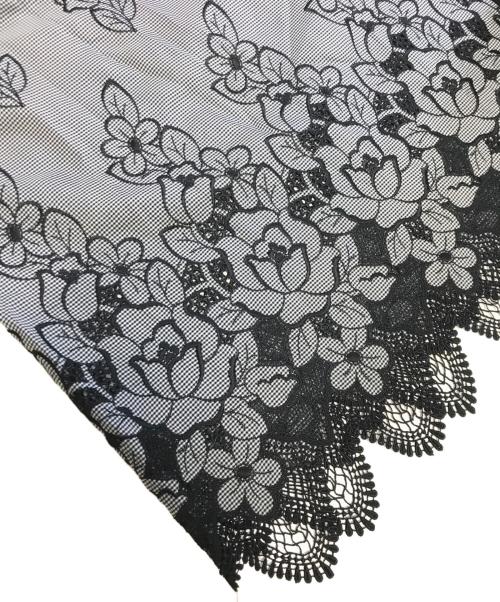 ROBE DE CHAMBRE COMME DES GARCONS（ローブドシャンブル コムデギャルソン）ROBE DE CHAMBRE COMME DES GARCONS (ローブドシャンブル コムデギャルソン) 異素材切替レーススカート グレー サイズ:Ｍの古着・服飾アイテム